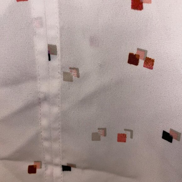Apt. 9 Womens Medium White Blouse With Geometric Print - Picture 5 of 6